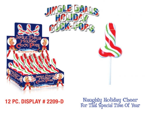 JINGLE BALLS HOLIDAY COCK POPS 12PC DISPLAY