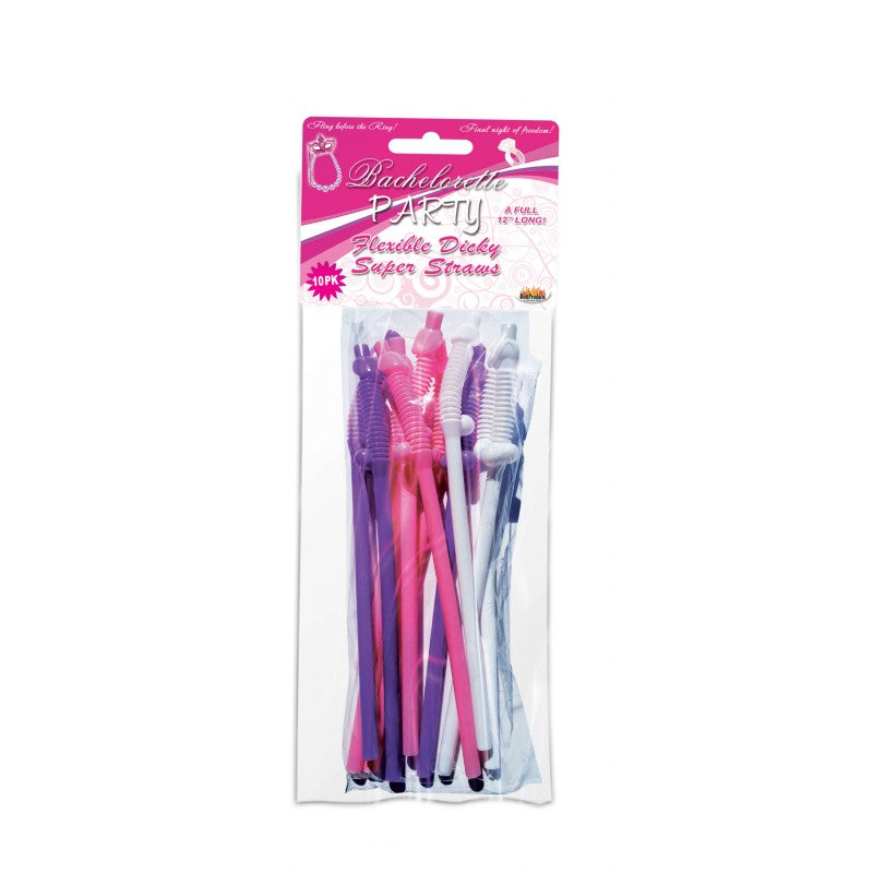 BACHELORETTE PARTY FLEXY SUPER STRAW 10PC