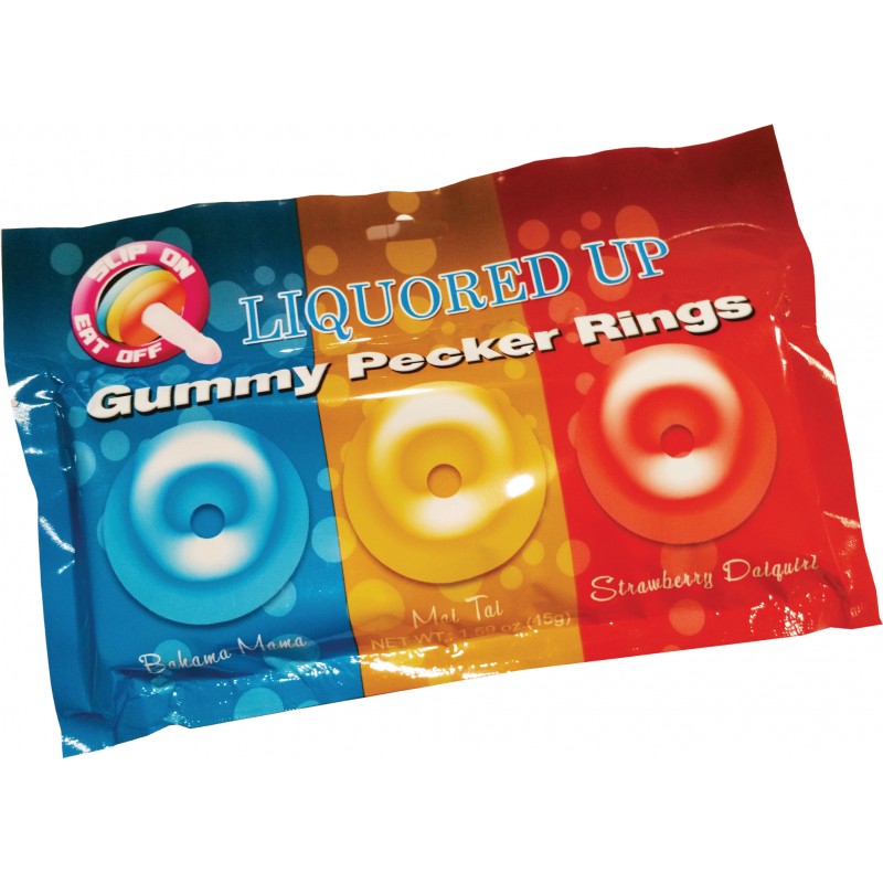 LIQUORED UP PECKER GUMMY RINGS 3PK