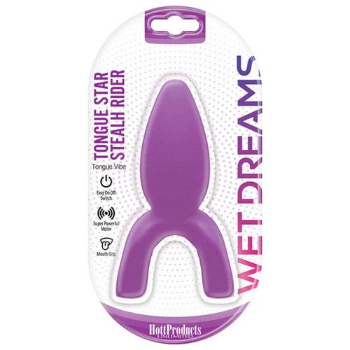 TONGUE STAR STEALTH RIDER TONGUE VIBE W/ CONTOURED PLEASURE TIP PURPLE