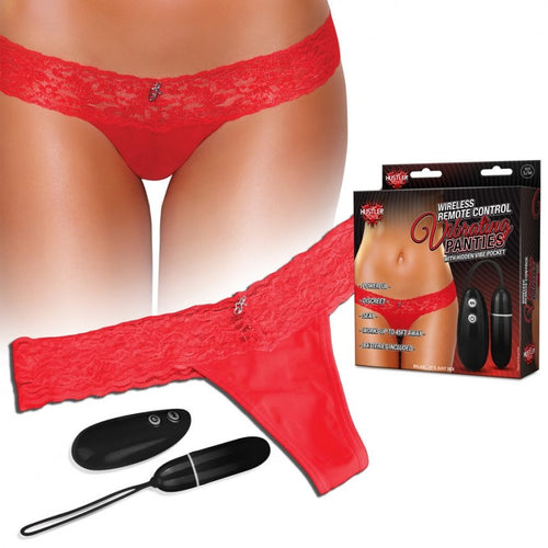 HUSTLER RED WIRELESS REMOTE CONTROL VIBRATING PANTIES M/L - ELHVP06REDML