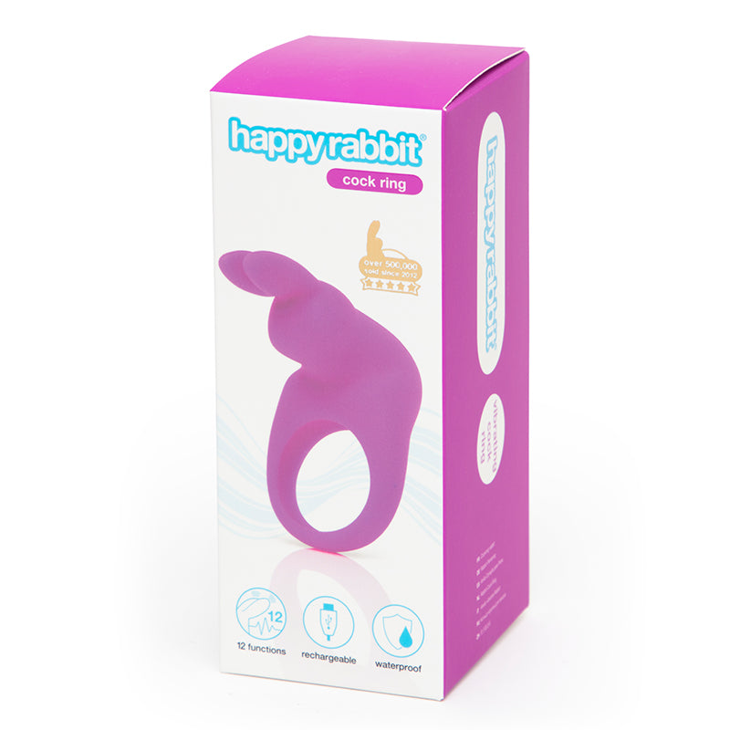 Happy Rabbit Rechargeable Silicone Cockring With Ears-Pinkfoxxx