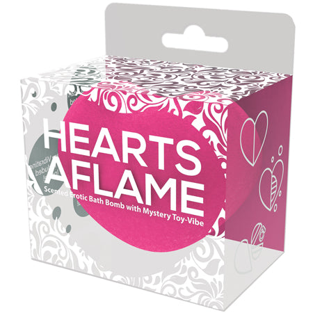 Hearts Aflame Erotic Lovers Bath Bomb Heart-Shape Scented Bath Bomb With Mystery Toy Vibe-Pinkfoxxx