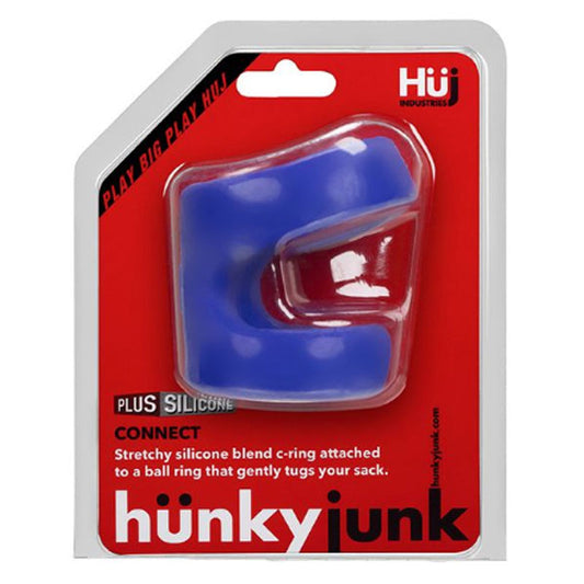 Hunkyjunk CONNECT cock ring/balltugger cobalt-Pinkfoxxx