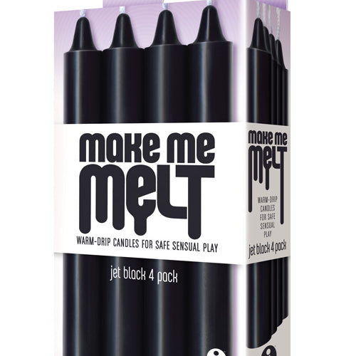 THE 9'S MAKE ME MELT SENSUAL WARM-DRIP CANDLES 4PK BLACK - IB23252