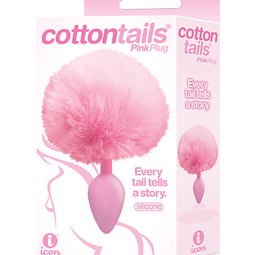 THE 9'S COTTONTAILS SILICONE BUNNY TAIL BUTT PLUG PINK - IB2641