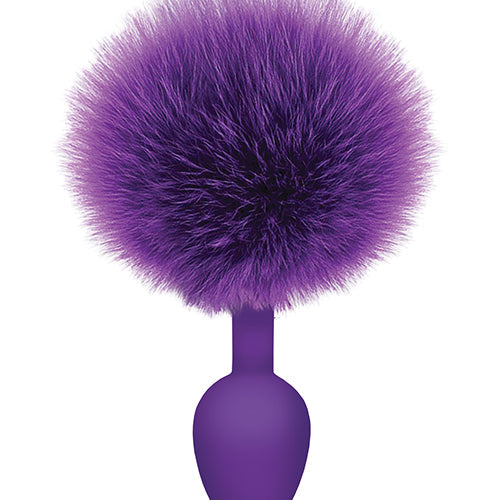 THE 9'S COTTONTAILS SILICONE BUNNY TAIL BUTT PLUG PURPLE - IB26422