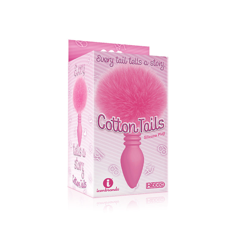 THE 9S COTTONTAILS BUNNY TAIL BUTT PLUG RIBBED PINK - IB2686