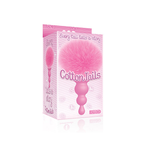 THE 9S COTTONTAILS BUNNY TAIL BUTT PLUG BEADED PINK - IB2688