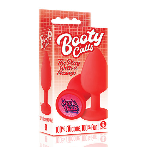 THE 9'S BOOTY CALL SILICONE BUTT PLUG RED FUCK YEAH - IB2690