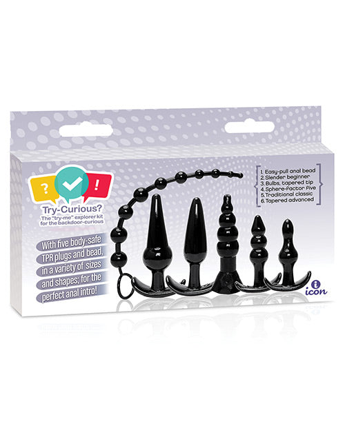TRY-CURIOUS ANAL PLUG KIT BLACK - IB80132