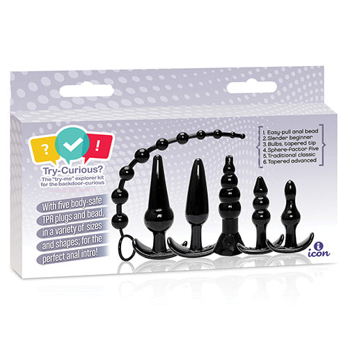 TRY-CURIOUS ANAL PLUG KIT BLACK - IB80132