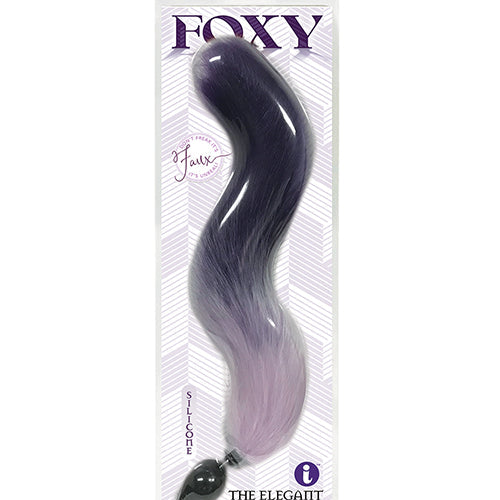 FOXY TAIL SILICONE BUTT PLUG PURPLE - IB1401