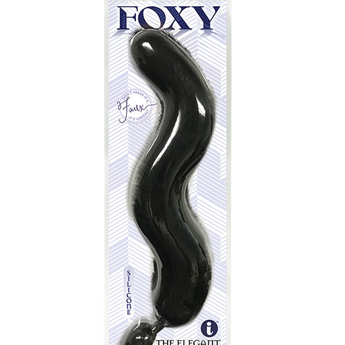 FOXY TAIL SILICONE BUTT PLUG BLACK - IB1402