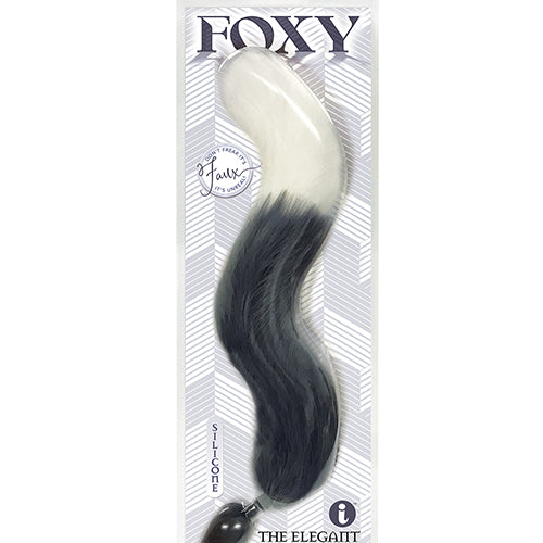 FOXY TAIL SILICONE BUTT PLUG GREY - IB1404