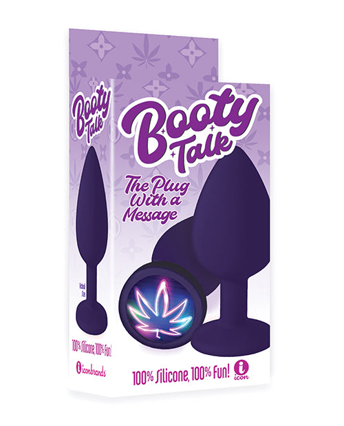 THE 9'S BOOTY TALK NEON LEAF SILICONE BUTT PLUG - IB2852