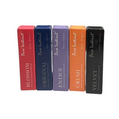 PURE INSTINCT PHEROMONE INFUSED PERFUME OIL ACRYLIC CUBE DISPLAY W/TESTERS (36PCS)