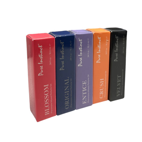 PURE INSTINCT PHEROMONE INFUSED PERFUME OIL ACRYLIC CUBE DISPLAY W/TESTERS (36PCS)
