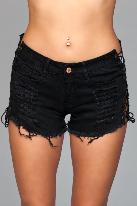 J5 Looped in Distress Shorts-Pinkfoxxx