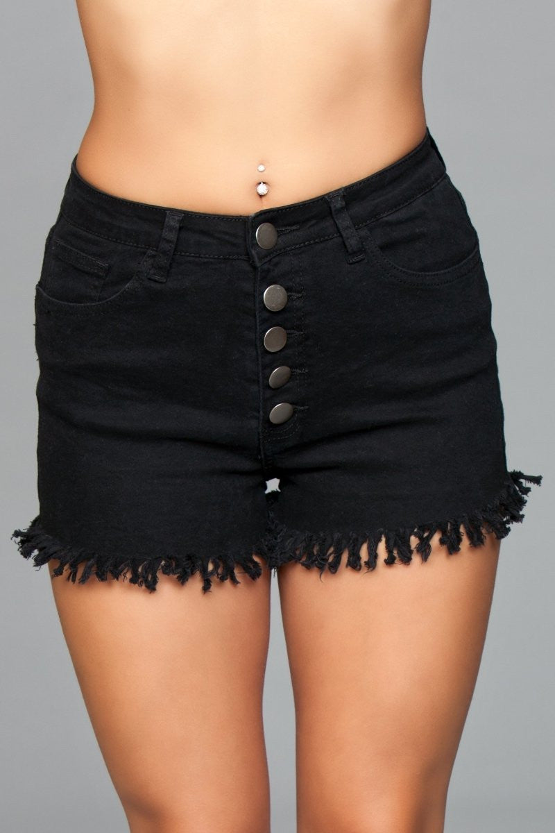 J9 Fringed Button Up Shorts-Pinkfoxxx