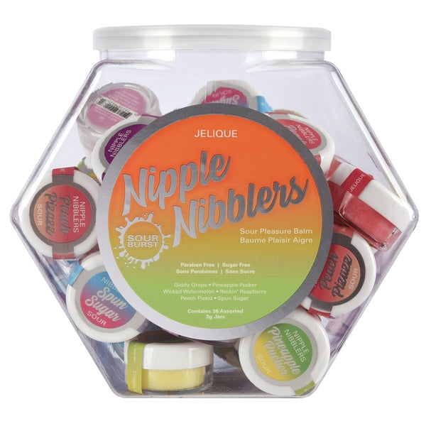 NIPPLE NIBBLERS SOUR PLEASURE BALM ASST FISHBOWL 36 PCS