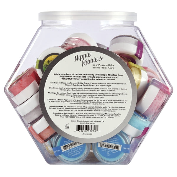 NIPPLE NIBBLERS SOUR PLEASURE BALM ASST FISHBOWL 36 PCS
