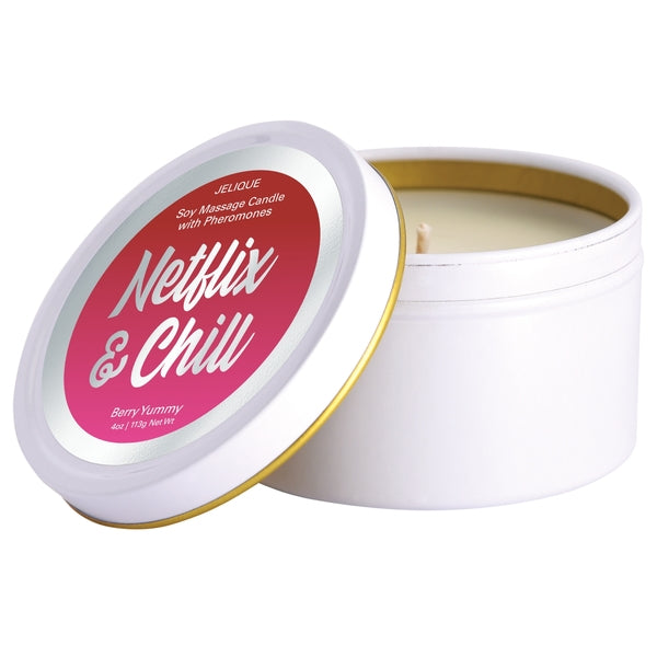 MASSAGE CANDLE W/ PHEROMONES NETFLIX & CHILL BERRY YUMMY 4OZ