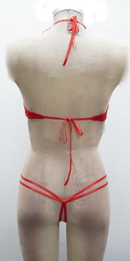 JEWELED FRONT HALTER TEDDY