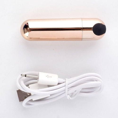 JAYDEN ROSE GOLD RECHARGEABLE VIBRATING ERECTION RING - MTMA1720RG