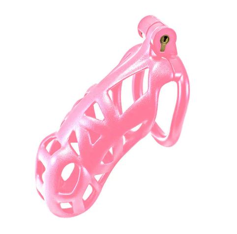 KINK CHASTITY SERIES LOCKING COCK CAGE XL PINK - FRKINK002225