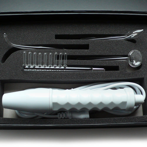 NEON WAND ELECTROSEX KIT WHITE HANDLE RED ELECTRODE US PLUG - KL933