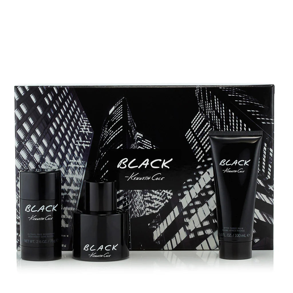 KENNETH COLE BLACK 3PC SET, MEN'S GIFT SET, EDT