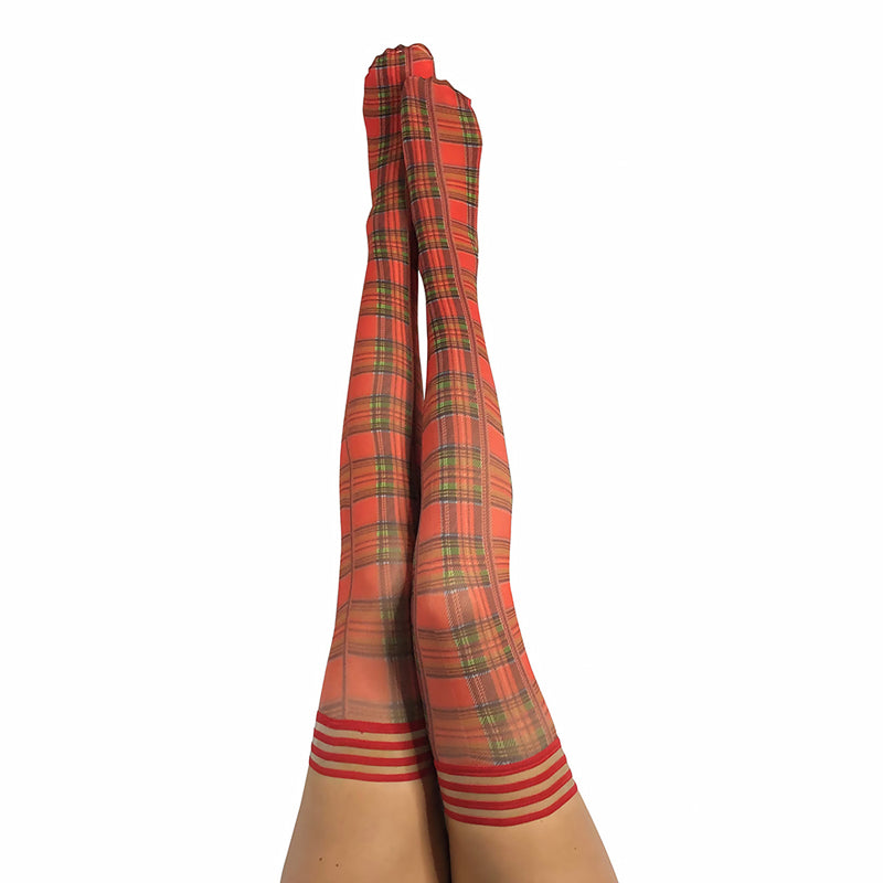 Kixies Grace Plaid Thigh-High Red-Pinkfoxxx