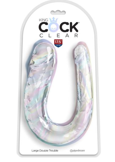 KING COCK 18 IN DOUBLE DILDO CLEAR - PD578820