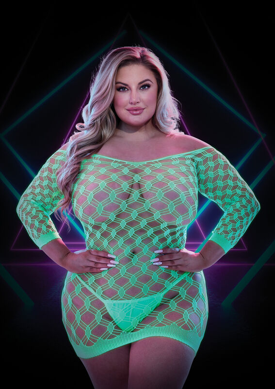 LAPDANCE GLOW IN THE DARK MINI DRESS Q/S - XGLC112GIDX