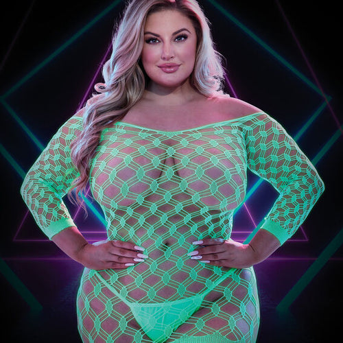 LAPDANCE GLOW IN THE DARK MINI DRESS Q/S - XGLC112GIDX