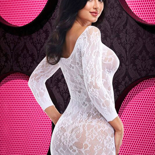 LAPDANCE LACE OFF THE SHOULDER MINI DRESS WHITE O/S - XGLC74WHT