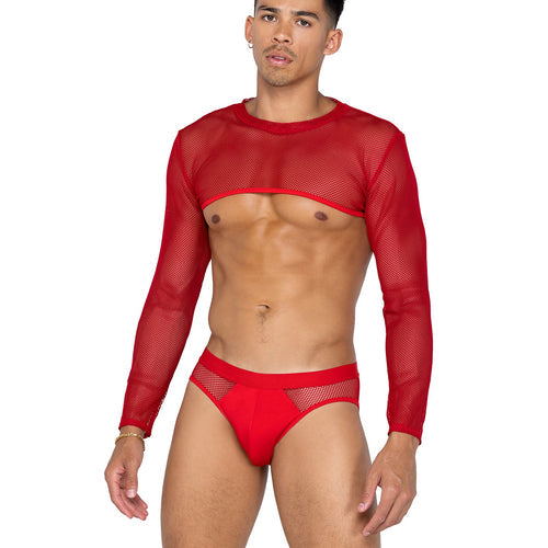 LI589 - Mens X-Posed Crop Top