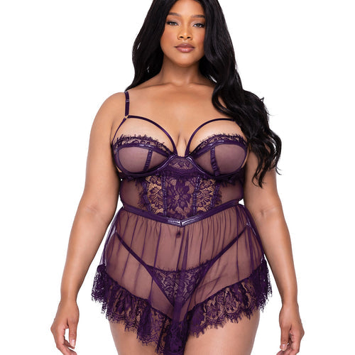 LI655 - Sugar Plum Babydoll 2-Piece Set