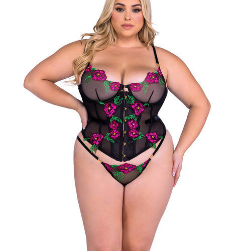LI678 - Peony Paradise Corset 2-Piece Set