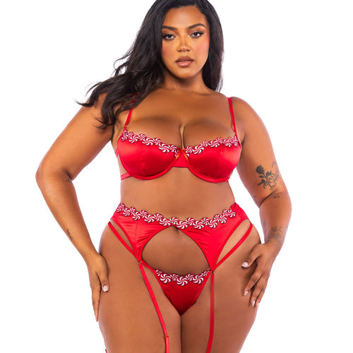 LI762 - Peppermint Kiss 3-Piece Garter Set