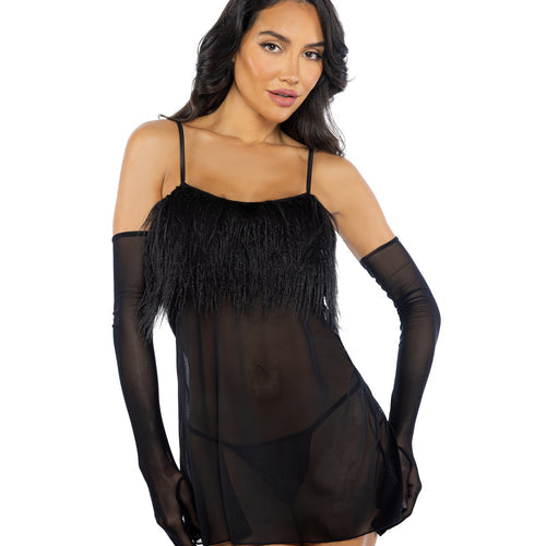LI773 - Amelia 2-Piece Feather Babydoll