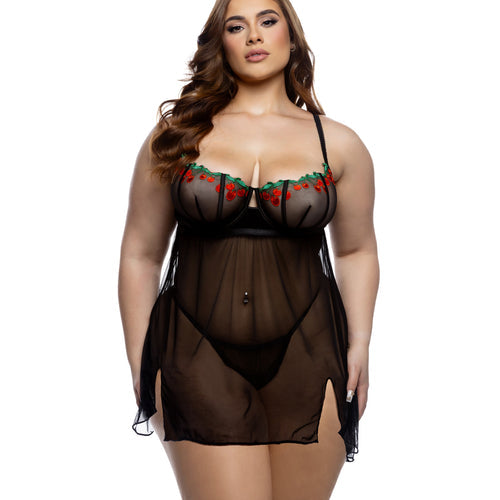 LI796 - Cherry Delight Babydoll 2pc Set
