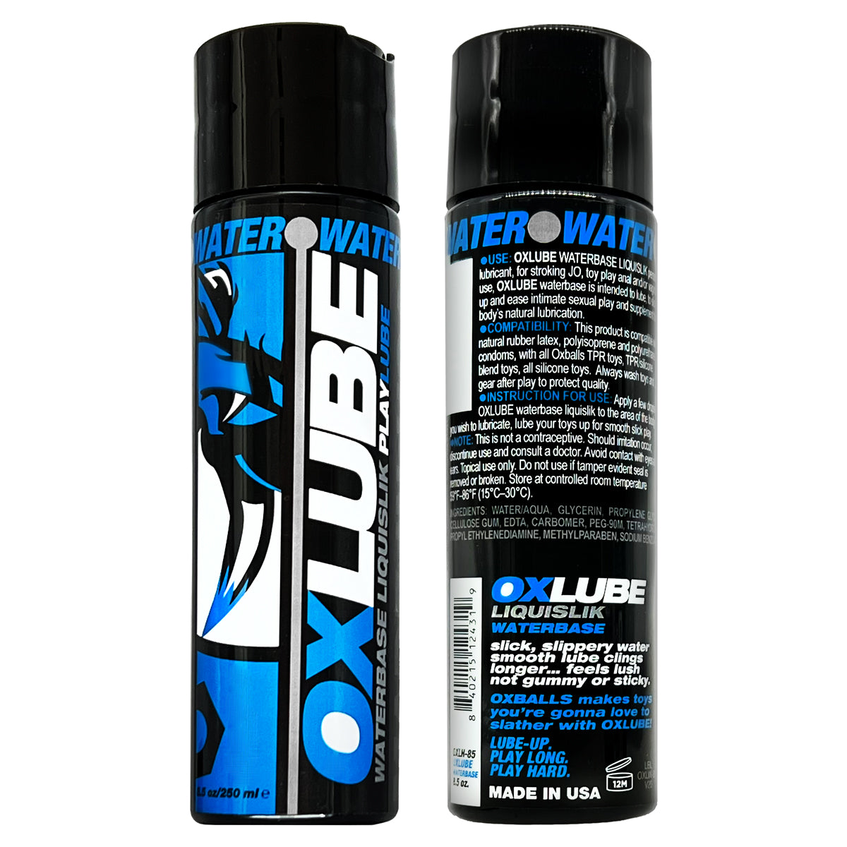 OXBALLS WATERBASED LUBE 8.5 OZ (NET) - OXLW85