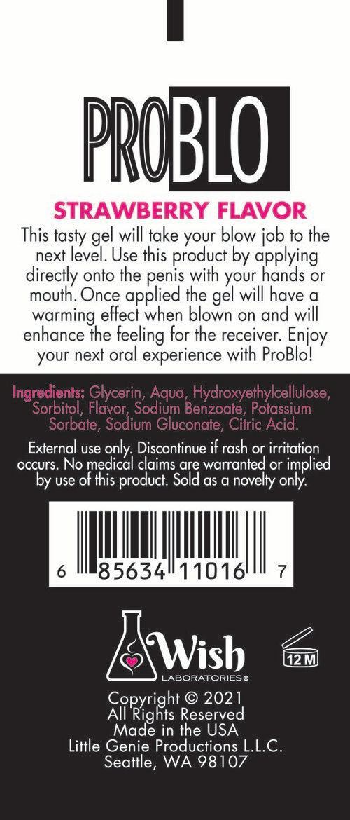 PROBLO ORAL PLEASURE GEL STRAWBERRY 1.5 OZ