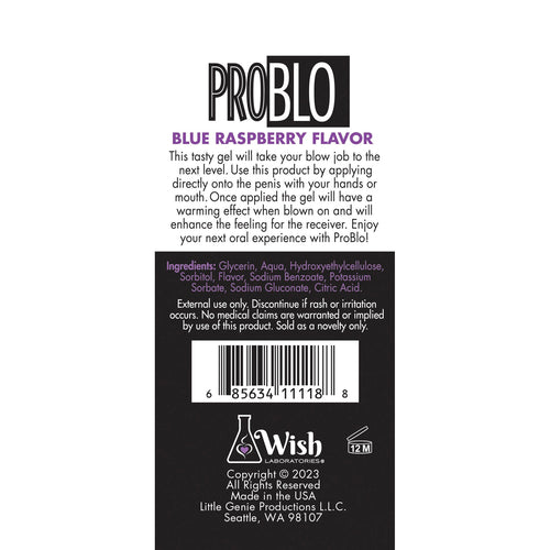 PROBLO ORAL PLEASURE GEL BLUE RASPBERRY 1.5 OZ
