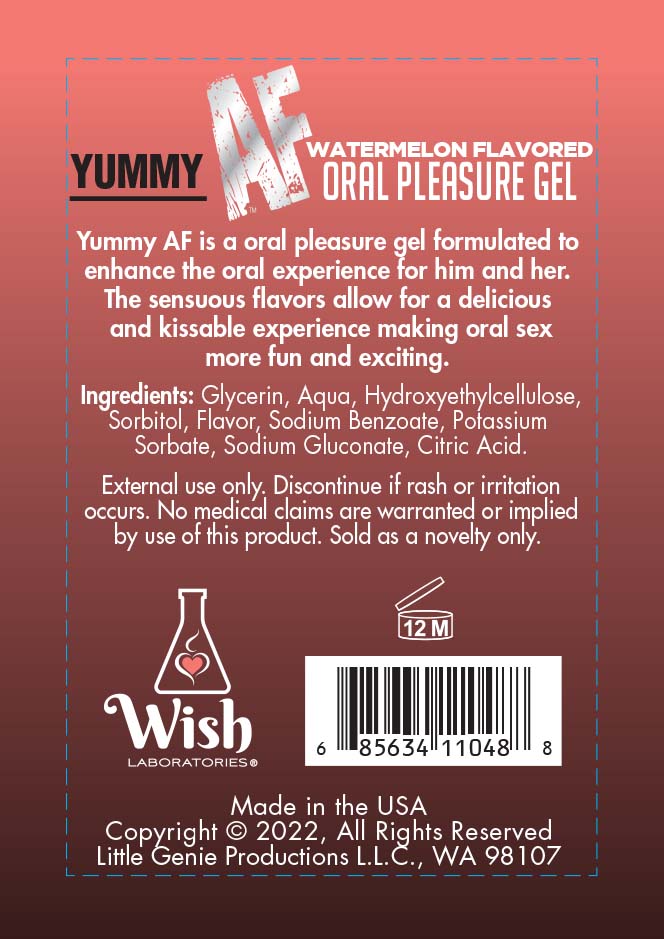 YUMMY AF ORAL PLEASURE GEL WATERMELON 2.2OZ