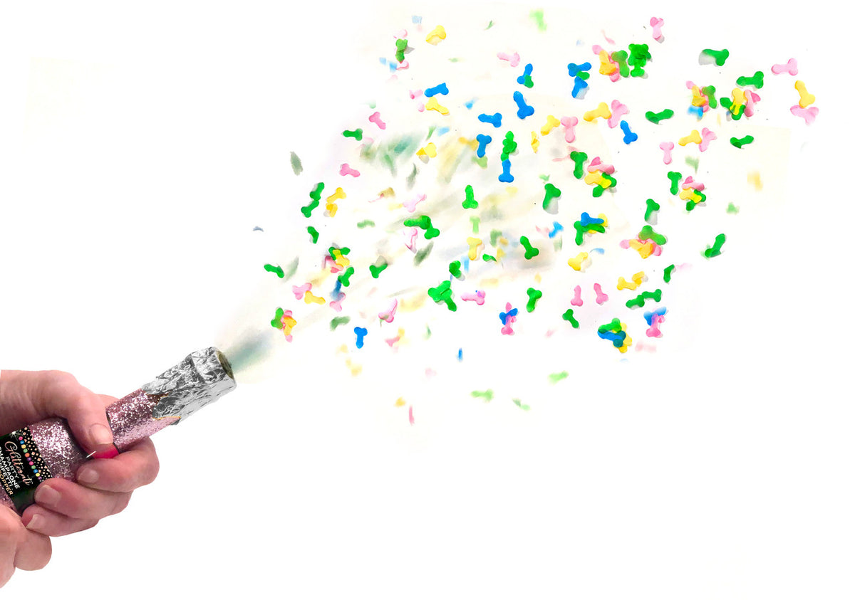 GLITTERATI CHAMPAGNE CONFETTI POPPERS 12PC DISPLAY