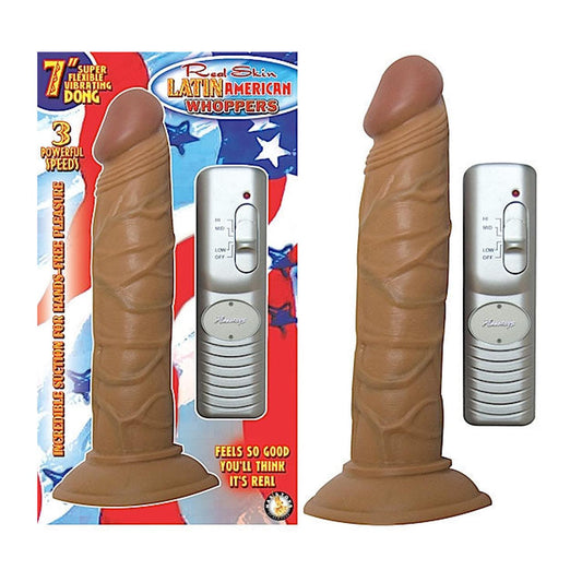 Latin American Whoppers 7in. Straight Vibrating Dong-Pinkfoxxx