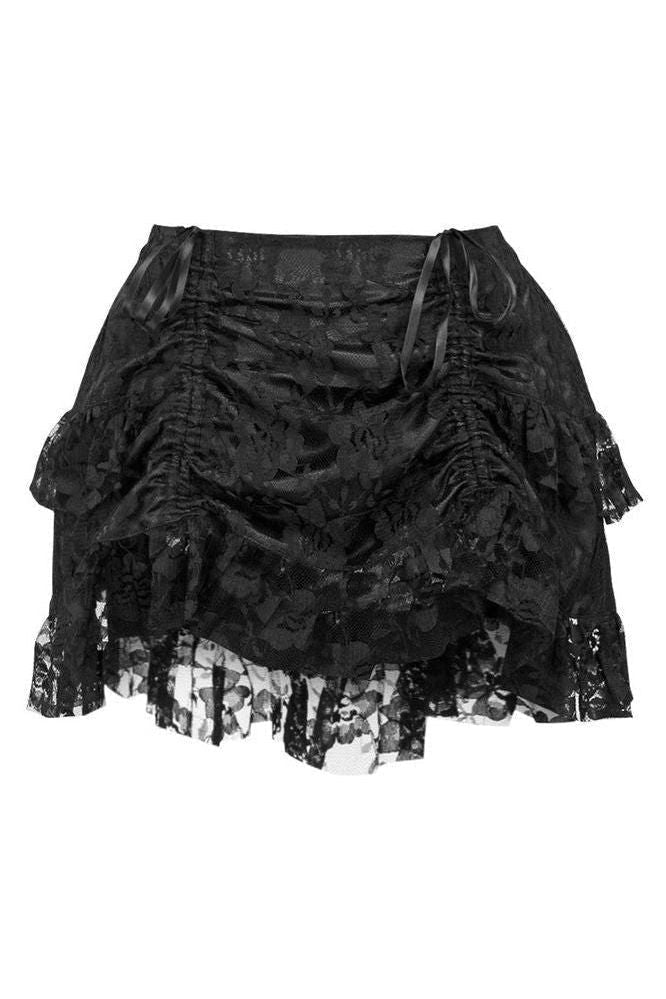 Lavish 2 PC Mint Green Brocade Corset & Black Lace Skirt Set